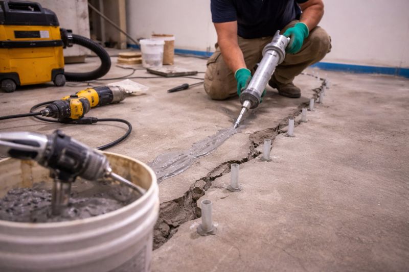 Cracked Basement Floor Repair in Spartanburg, SC