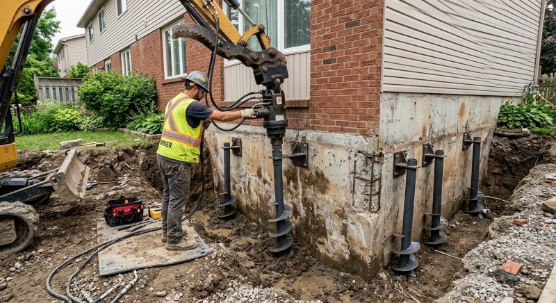 Helical Piers Installation in Spartanburg, SC