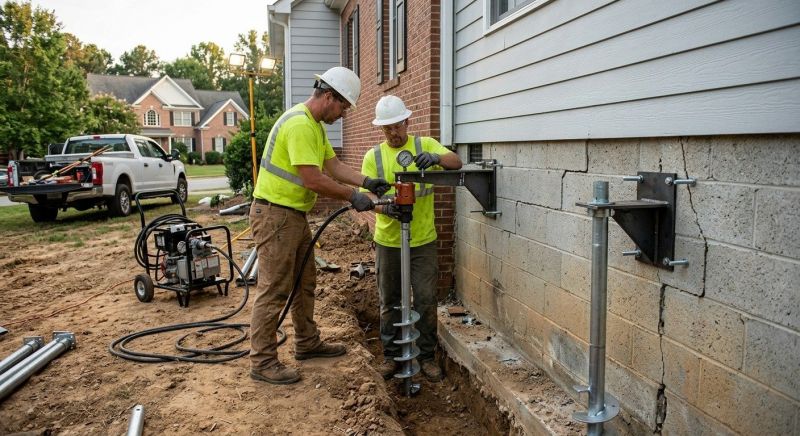 Helical Pile Installation in Spartanburg, SC